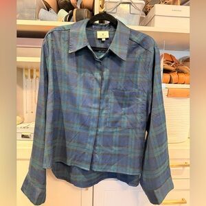 Tuckernuck Navy and Teal Plaid Shirt